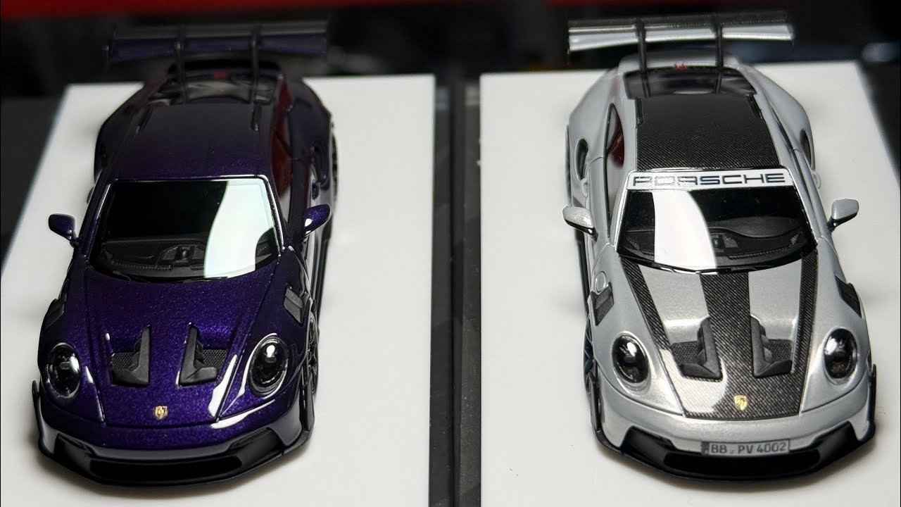 Fuelme - Porsche 911 GT3RS Eisgraumetallic Mit Lap Time & amethyst  purple 1/64
