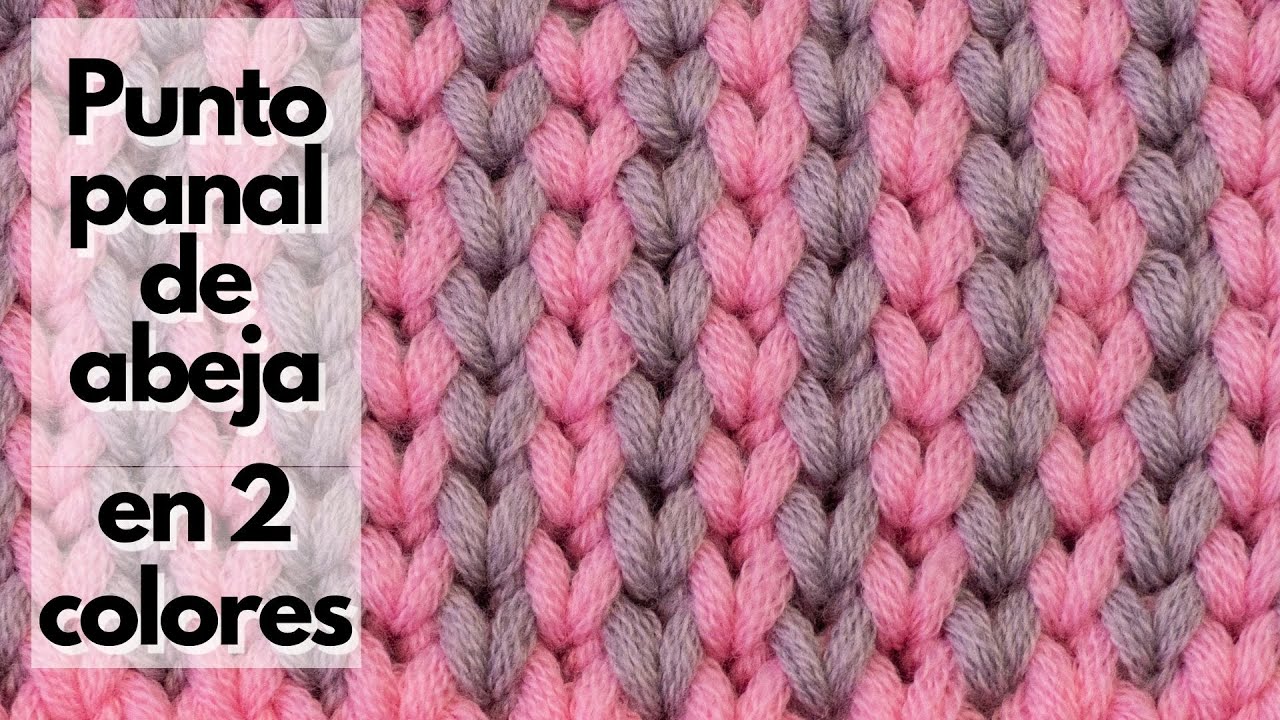 №49 😺 punto panal de abeja en 2 colores 😺 con dos agujas 😺 tejido muy bonito y esponjoso