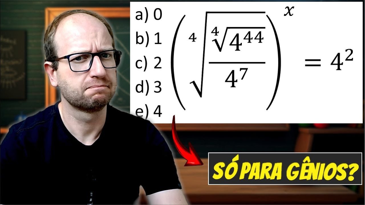 DESAFIO Matemático! Quanto VALE a EQUAÇÃO exponencial?? RADICAIS, POTÊNCIA,Aula de Matemática Básica