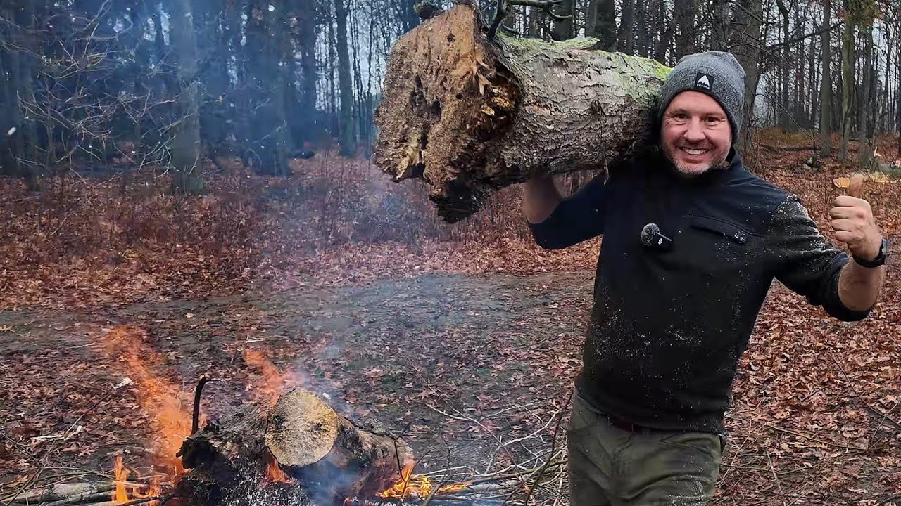 Rainy Tuesday Cutting Down a Tree and Burning 