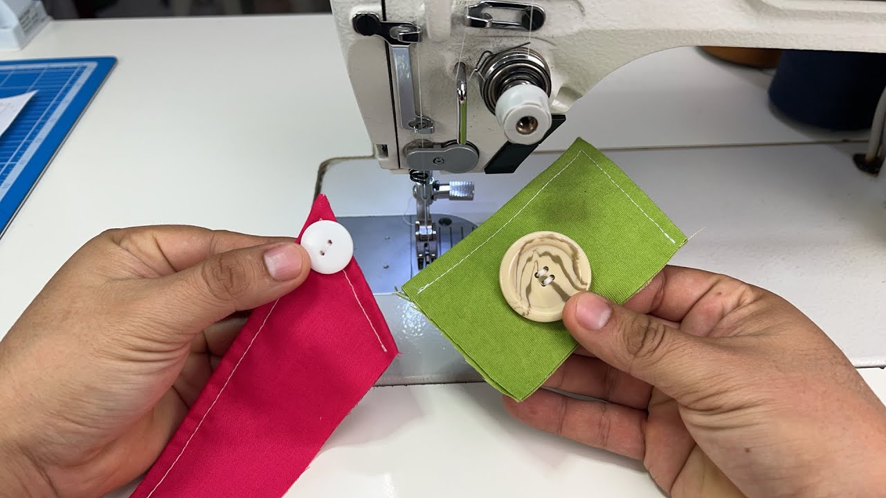 Como coser un botón con máquina recta industrial