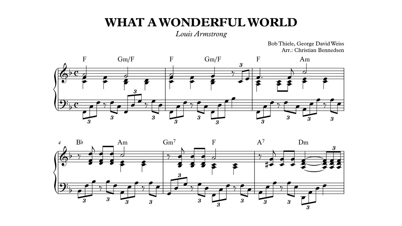 What A Wonderful World - Piano