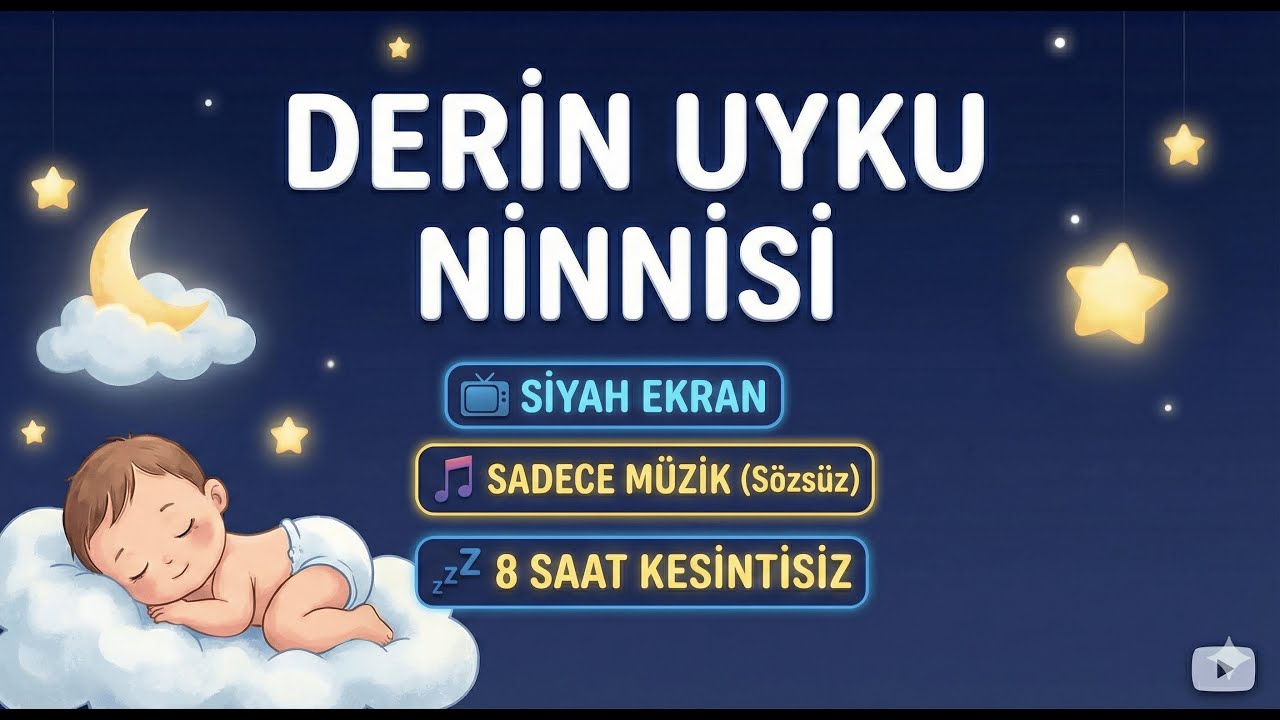 Bebekler İçin Kesintisiz Ninni | Siyah Ekran | Enstrümantal Rahatlatıcı Müzik