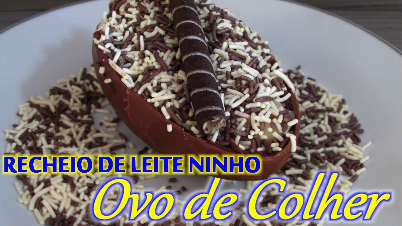 Ovo de colher recheado com creme de leite ninho