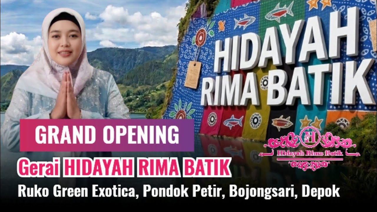 Grand Opening Gerai HIDAYAH RIMA BATIK | Ruko Green Exotica Pondok Petir, Bojongsari, Depok