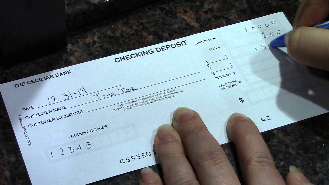 How To Complete A Deposit Ticket