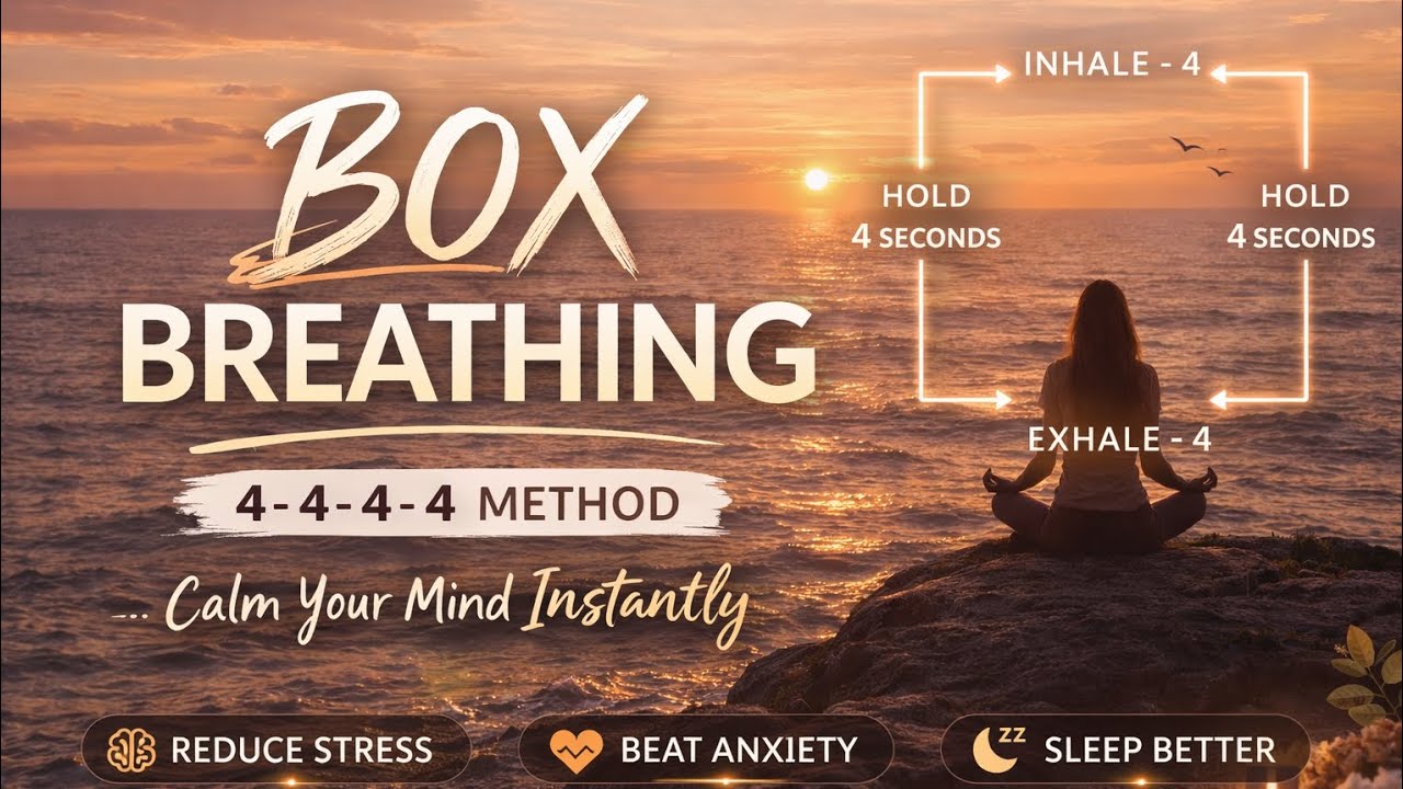 Box Breathing 4-4-4-4 Method | Calm Anxiety & Reduce Stress Fast🌷
