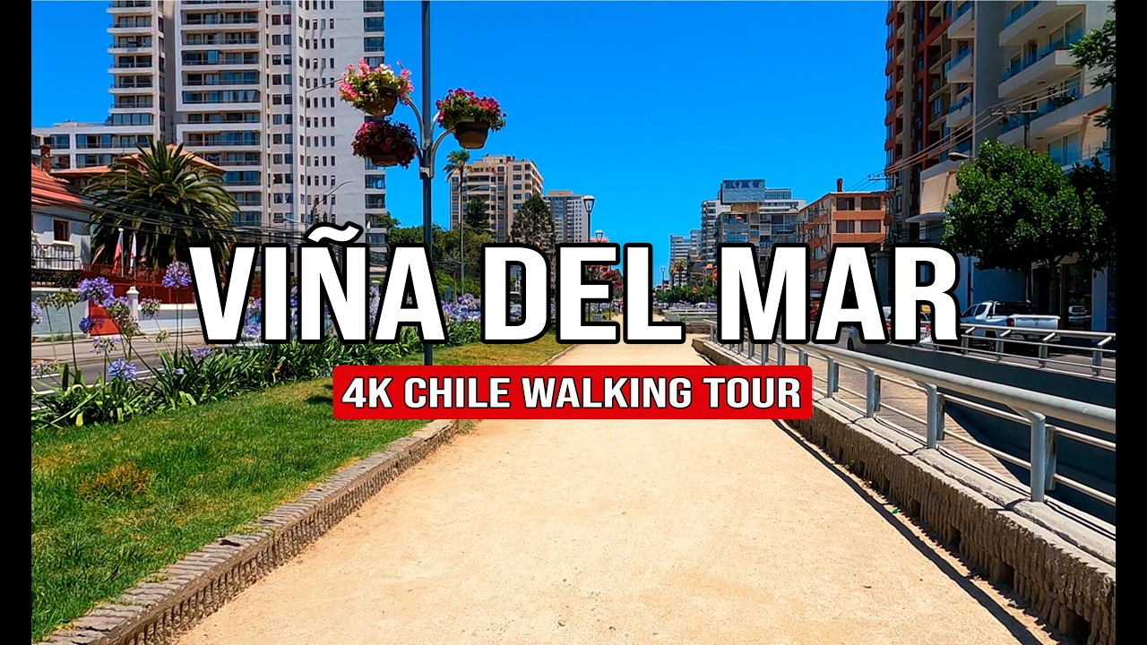 Recorrido Calle Viana al Reloj de Flores | Viña del Mar 🇨🇱 (4K) | Chile Walking Tour
