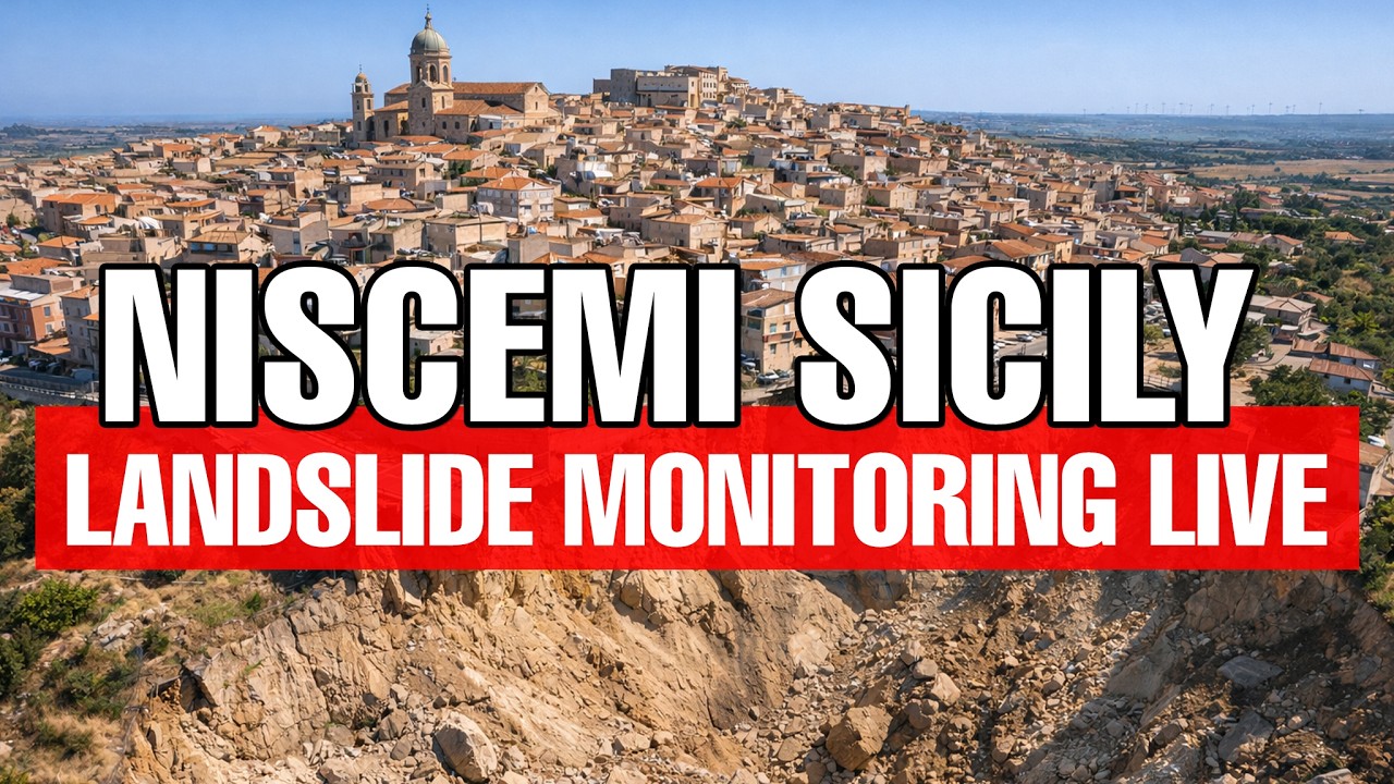 🔴 LIVE FROM NISCEMI - SICILY | LANDSLIDE MONITORING | SkylineWebcams