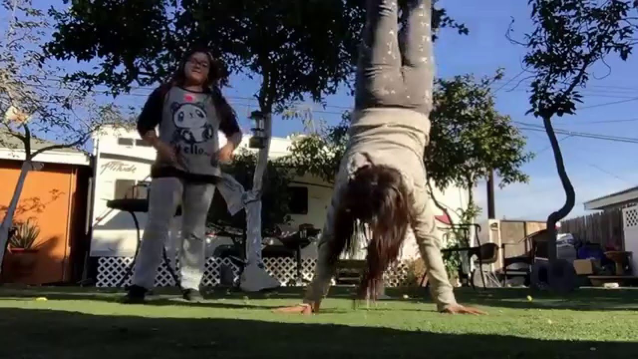 My cousin Angie and I doing gymnastics ☃.  Her channel: babyangie doing gymnastics