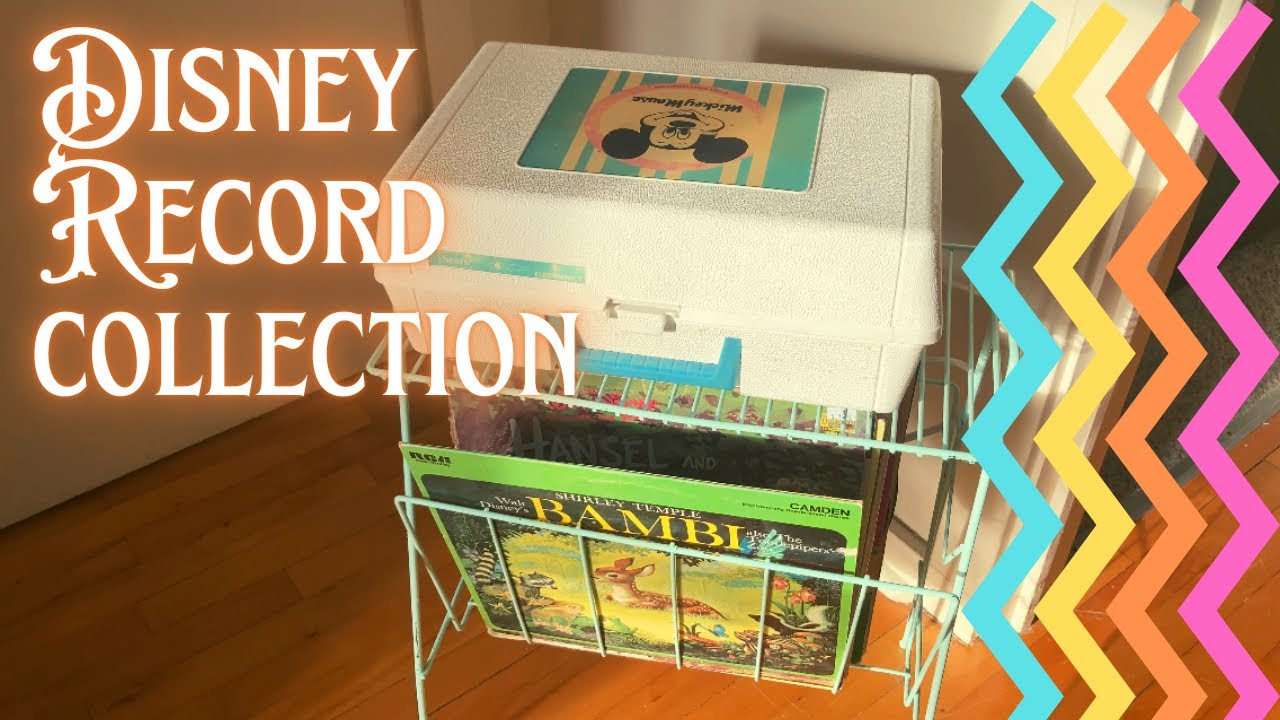 VINTAGE DISNEY RECORD PLAYER & RECORD COLLECTION