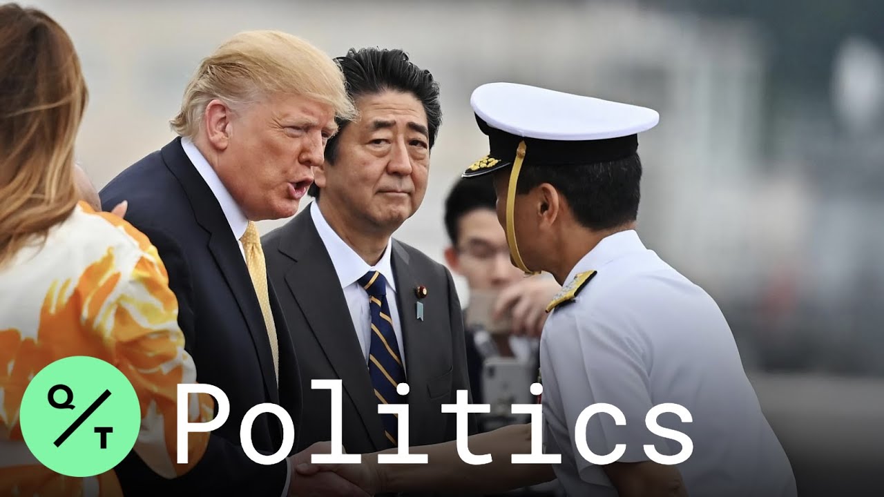 President Trump, PM Abe Tour Japanese Destroyer J.S. Kaga Near Yokosuka Naval Base