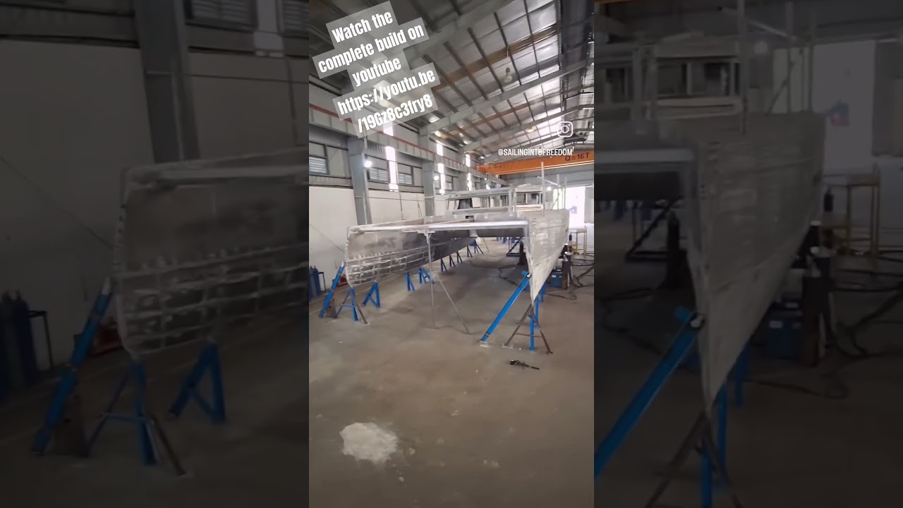 Almost a performance catamaran.  #welding #aluminiumfabrication #boatbuild #performanceboats