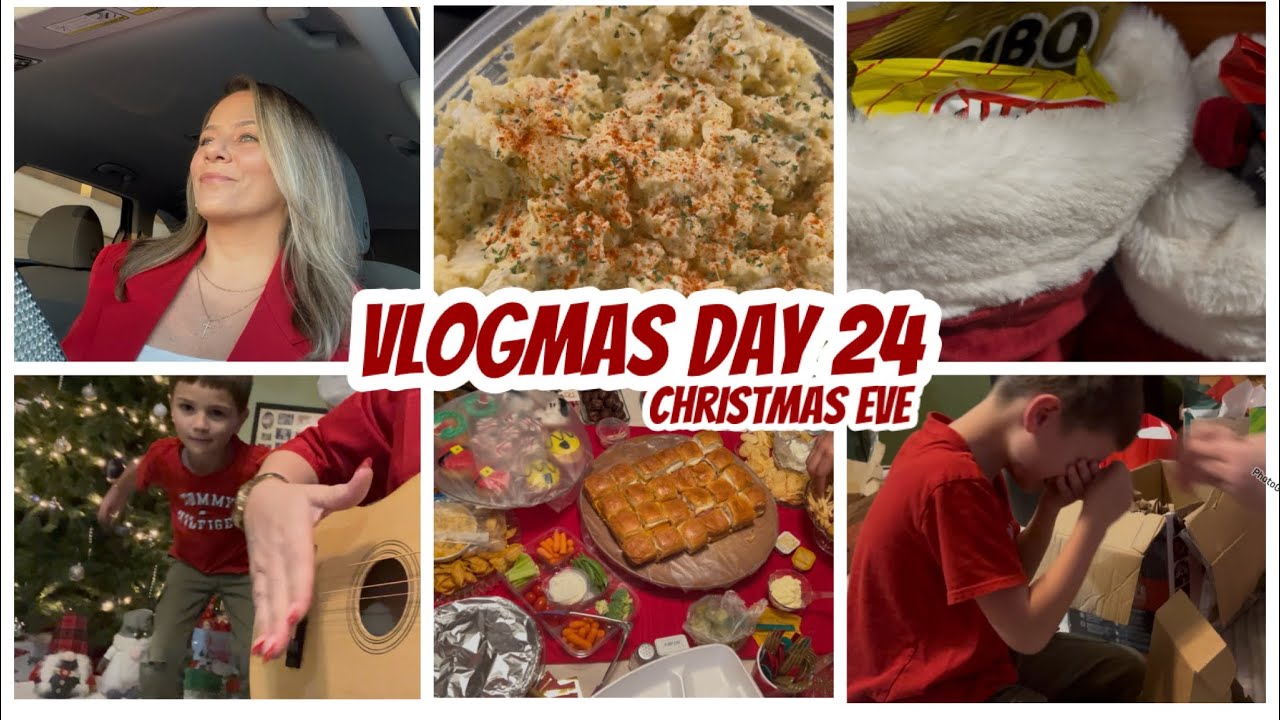VLOGMAS DAY 24 | CHRISTMAS EVE | PARTY AT NANA’S | RYKER GET A IPHONE & CRIES😭