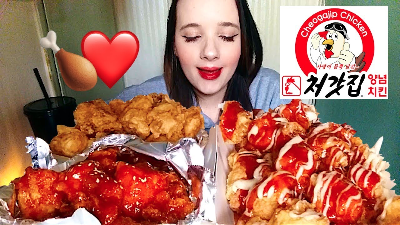 SUPER SAUCY SPICY FRIED CHICKEN 🐔 2 CHICKEN MUKBANG 🍗 처갓집 치킨 먹방