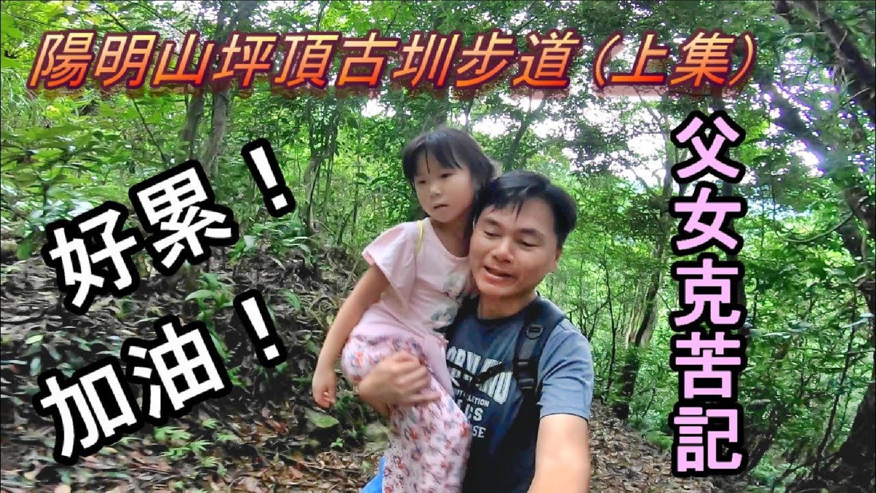 【台北自由行景點指南】陽明山坪頂古圳步道(上集)，走訪百年坪頂古圳步道，清涼舒適平坦的林蔭步道，照著「官方路線」走，結果累壞了這對苦情父女