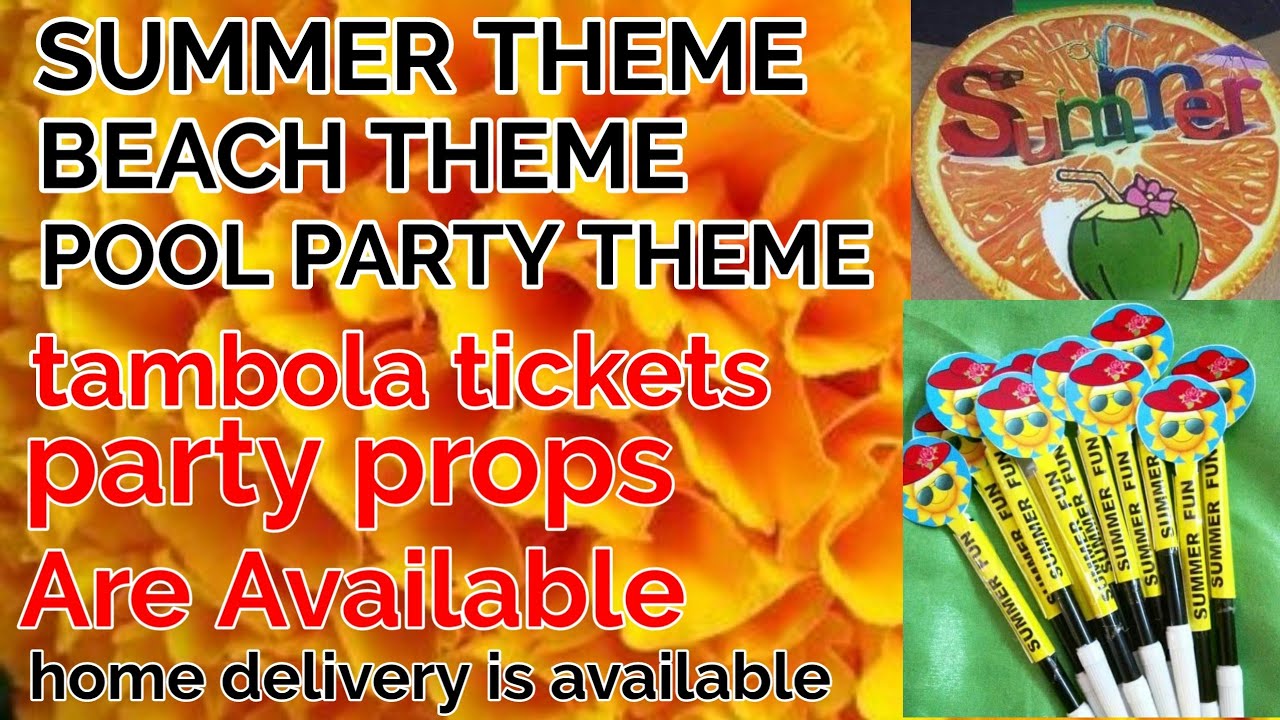 #summertheme #beachtheme #poolpartytheme summer kitty party  props and ideas in new way