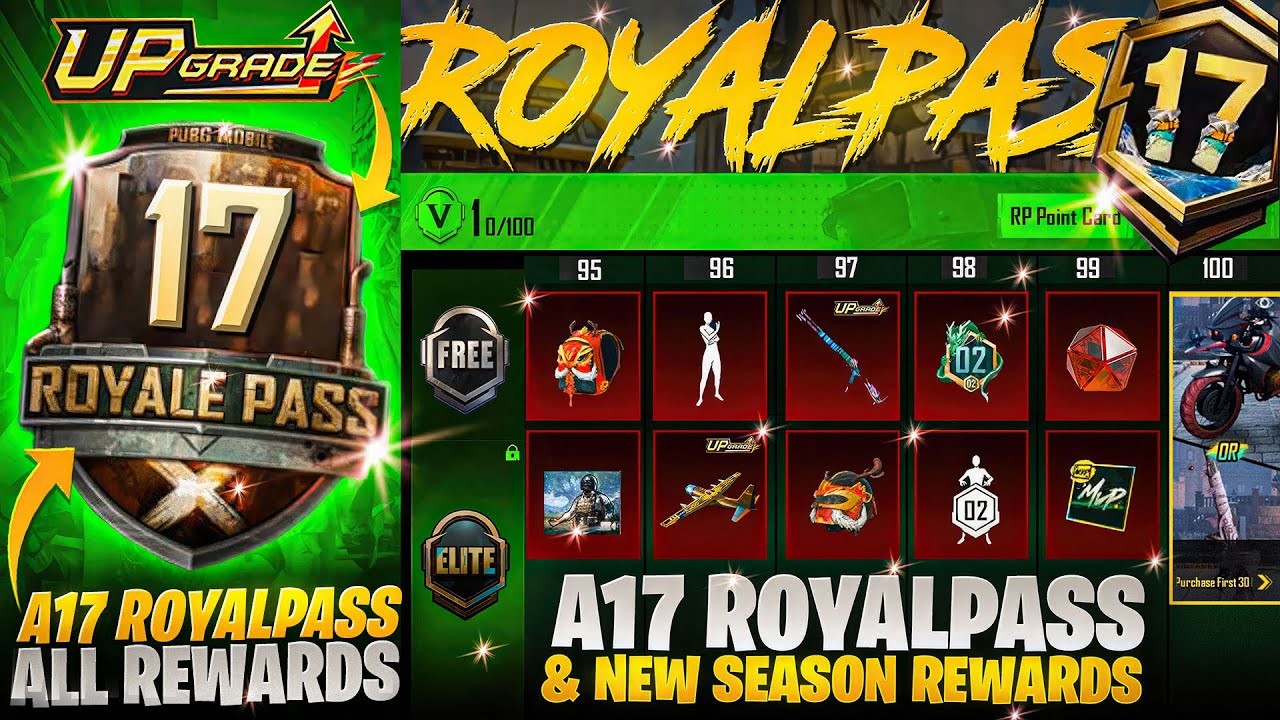A17 Royal Pass Rewards | Free Mythic Backpack & Helmet in Season Rewards | PUBGM 