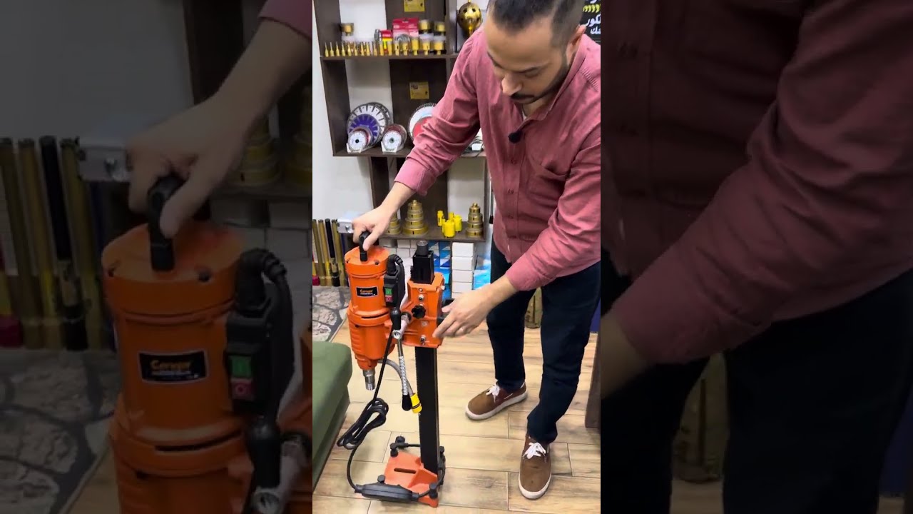طريقة ظبط ماكينة كور تخريم الخرسانة قبل التشغيل 01068167135