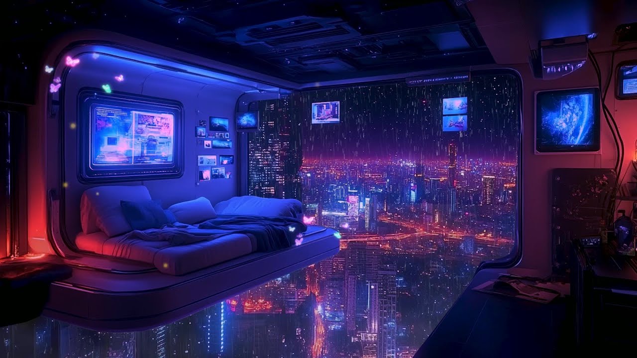 Peaceful Urban Rain: Cyber City Ambience for Concentration and Relaxation
