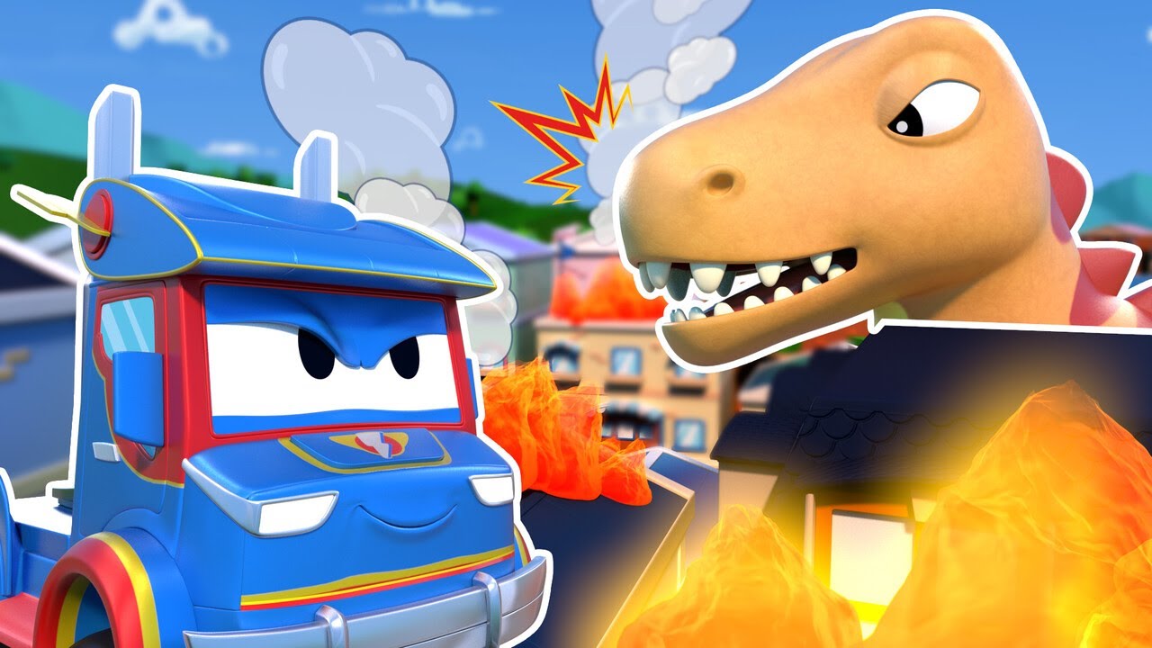 Os dinossauros voltaram! Turma do Resgate deve agir RÁPIDO! | Resgate de Carros e Caminhões Crianças