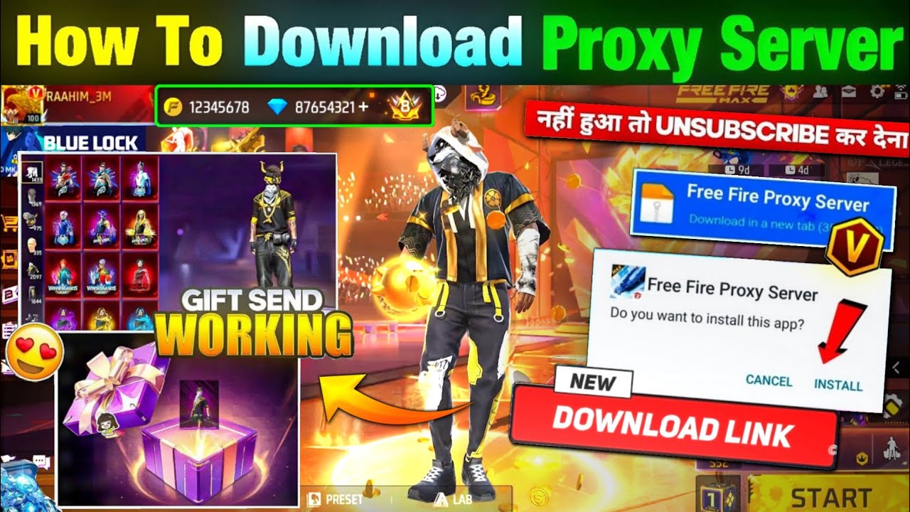 HOW TO DOWNLOAD PROXY SERVER IN FREE FIRE, HOW TO USE PROXY SERVER IN FREE FIRE, VIP PROXY SERVER