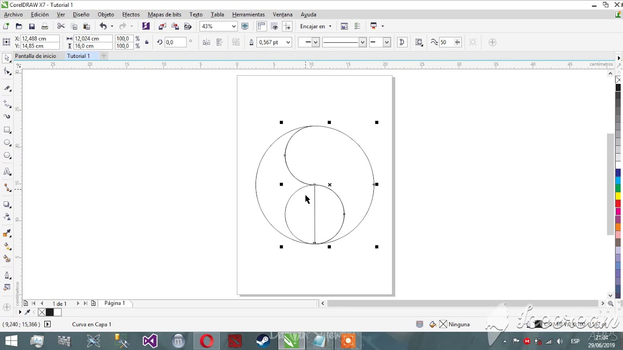 Crear Yin Yang en Corel Draw