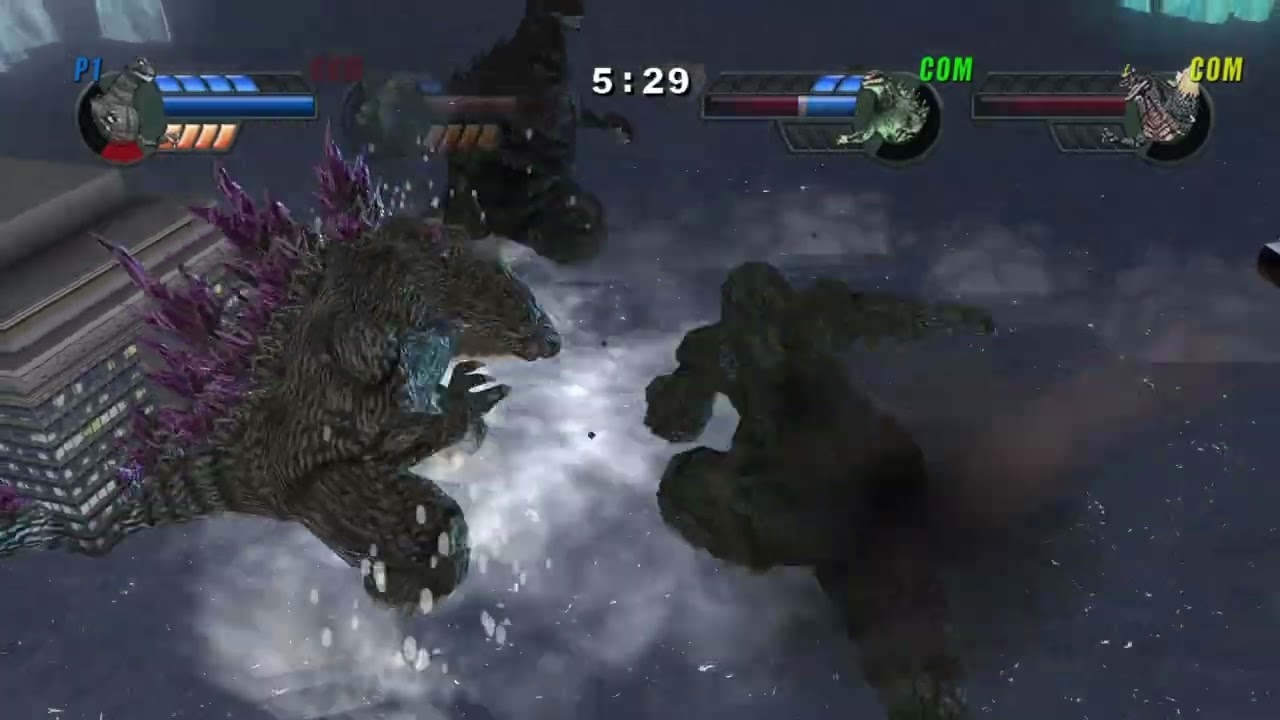 Godzilla 1954 vs Godzilla 1990s vs Godzilla 2000 vs SpaceGodzilla | Godzilla: Unleashed (Wii)