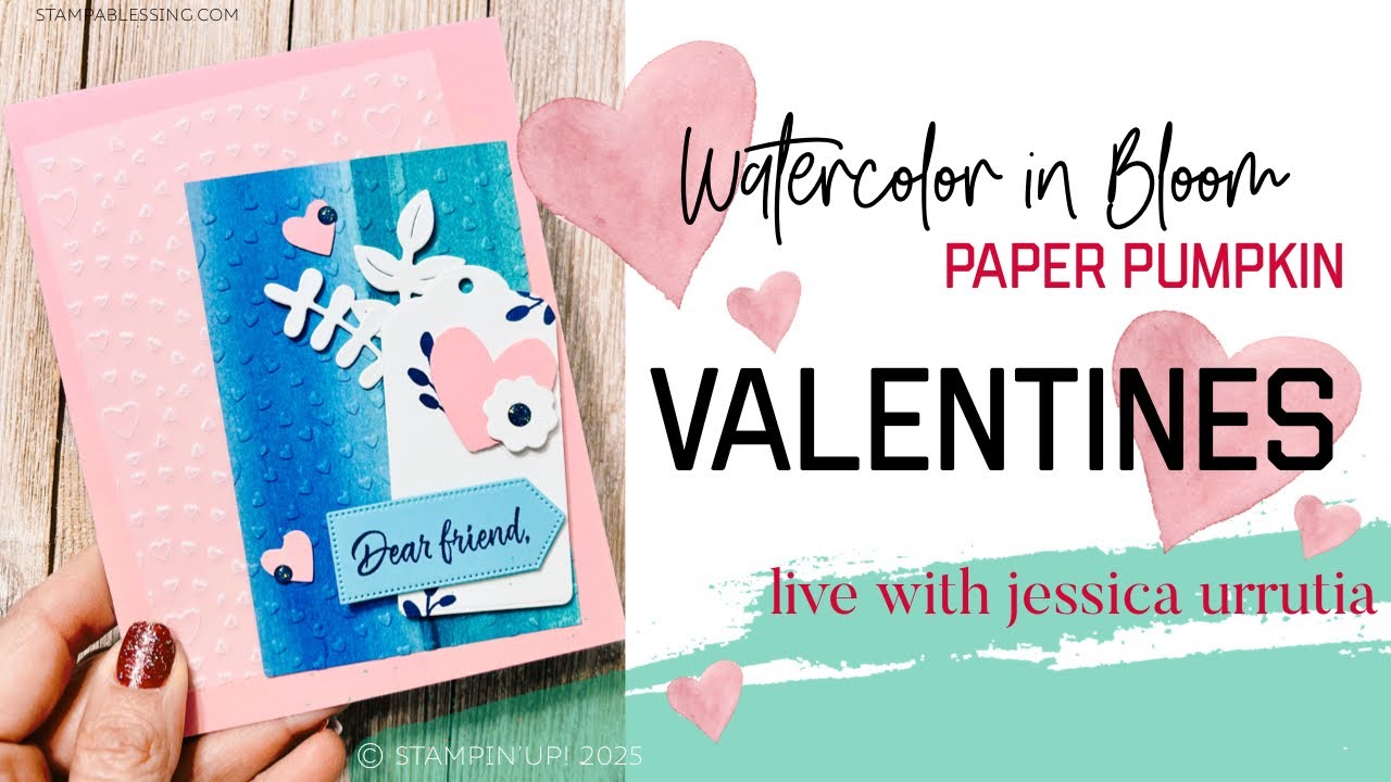 3 Paper Pumpkin Valentines with Watercolor in Bloom