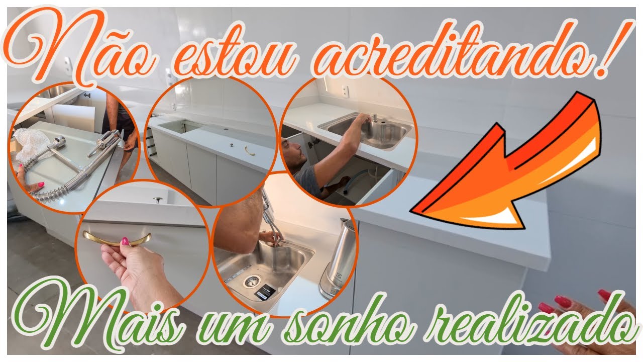 QUE LINDA A NOSSA COZINHA | INSTALARAM A NOSSA PIA | MAIS UM SONHO REALIZADO | Viviane Magalhães