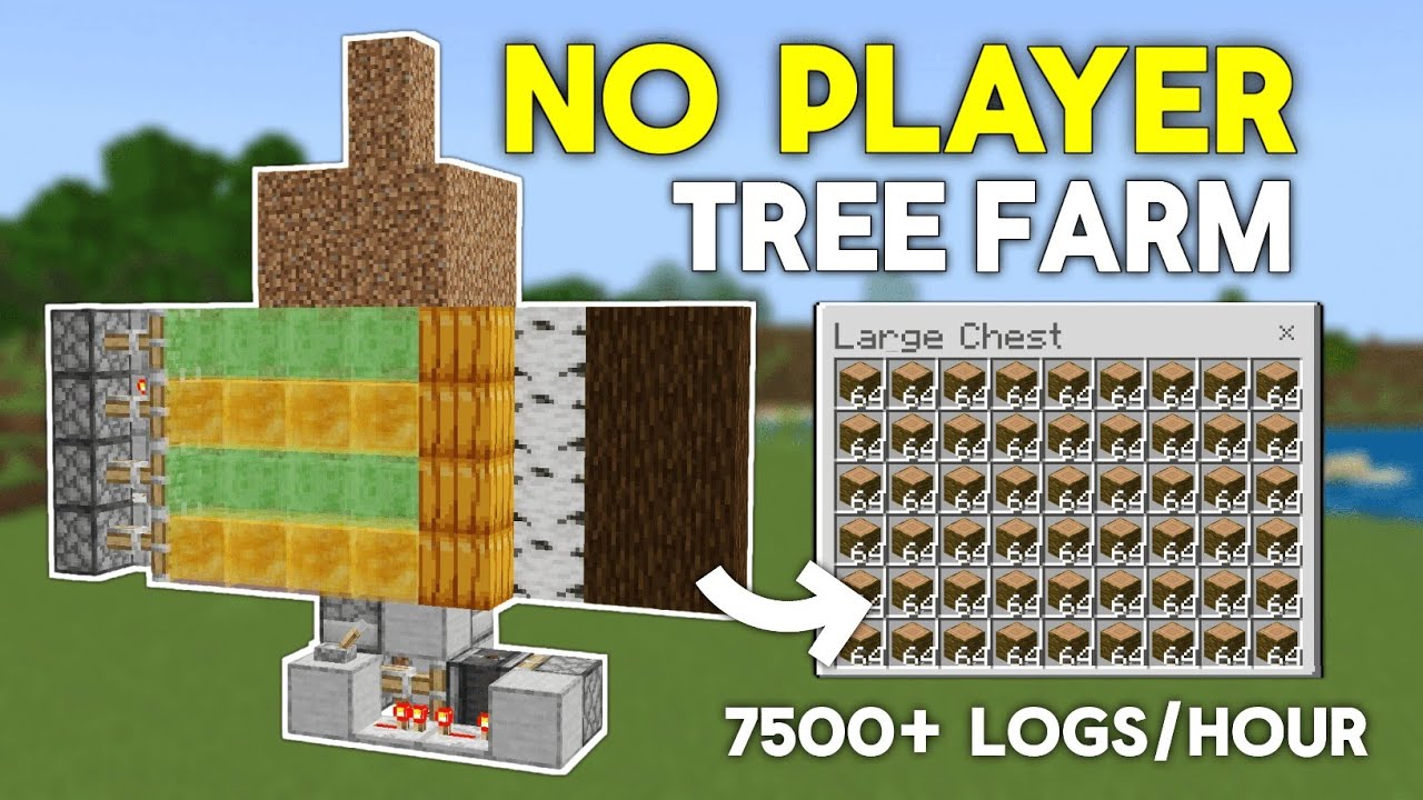 PLAYERLESS TREE FARM In Minecraft Bedrock 1.21!