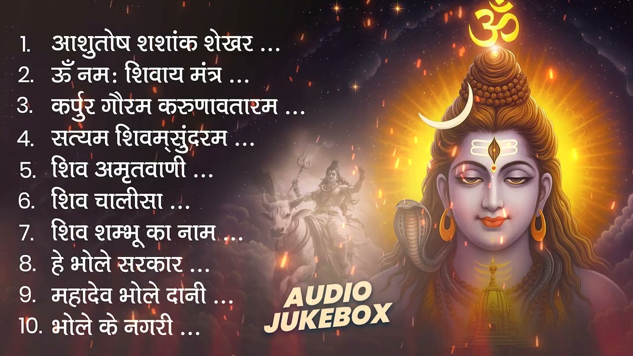 शिव भजन | ॐ नमः शिवाय, आशुतोष शशांक शेखर, कर्पुर गौरम करुणावतारम, सत्यम शिवम् सुंदरम, शिव अमृतवाणी