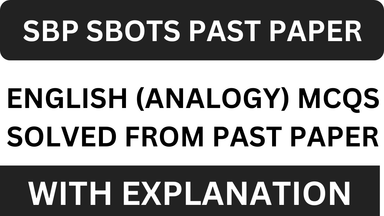 SBP SBOTS PAST PAPER ENGLISH ANALOGY|| ||sbots past papers nts|| sbots test preparation nts#sbpjobs