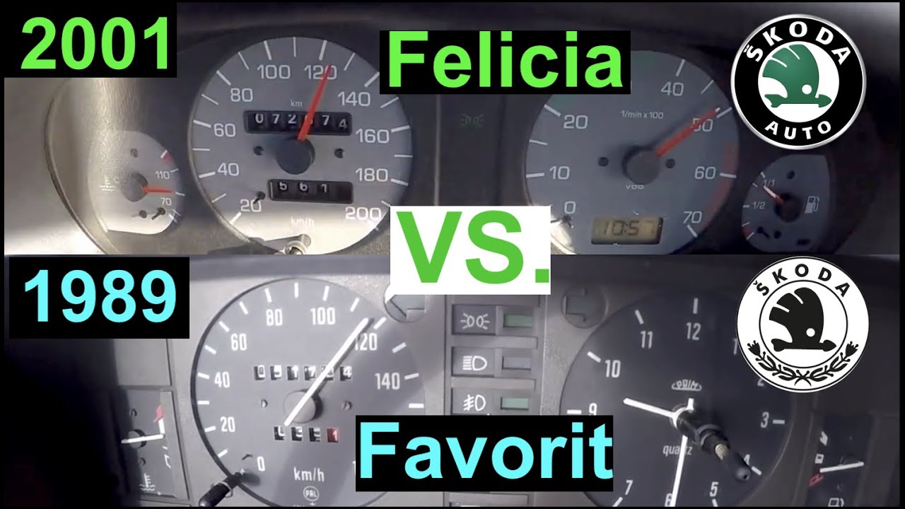 1989 vs. 2001 Acceleration Battle | Skoda Favorit vs. Felicia | 136L 46 kW vs. 1.3 MPi 50 kW