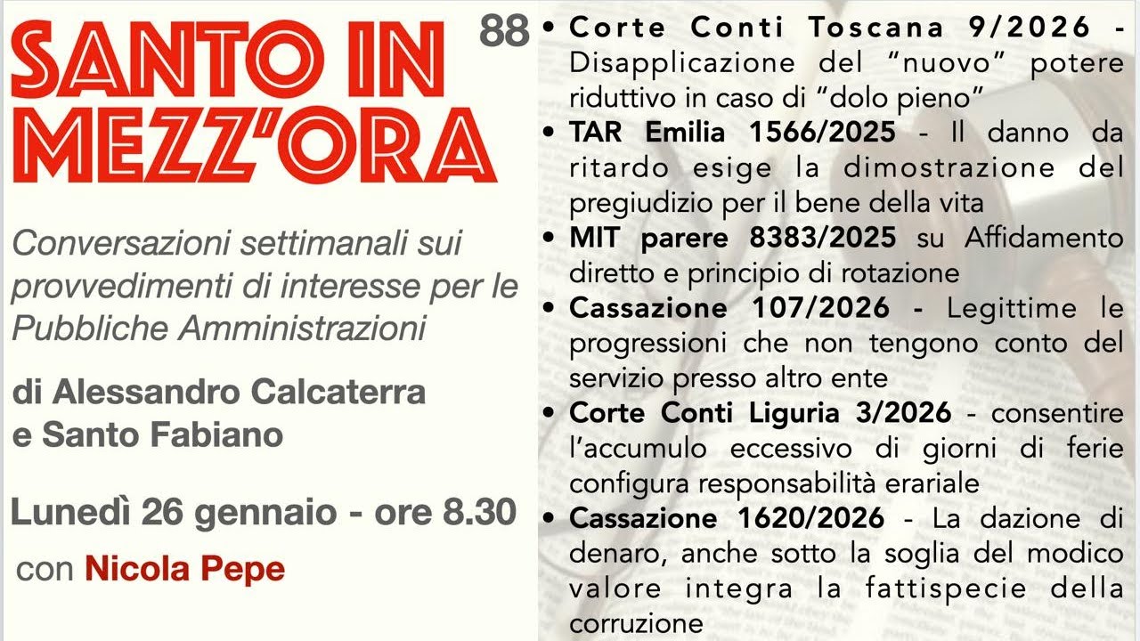 Santo In Mezz'Ora Numero 88 del 26 gennaio