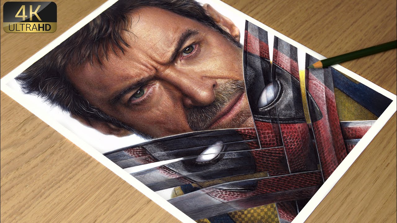 Colored Pencil Drawing Deadpool & Wolverine