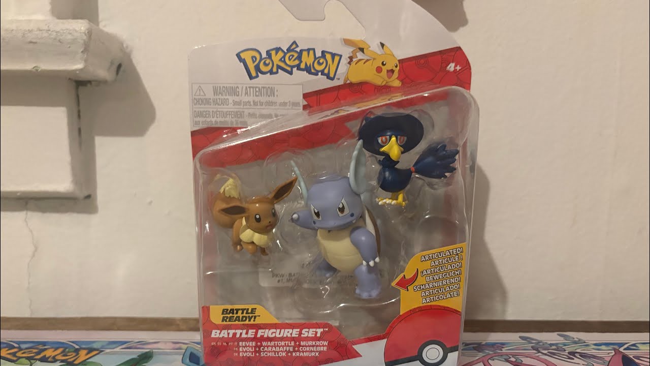 Pokemon - Battle Figure 3 Pack (Eevee, Wartortle & Murkrow) Figure Review! 