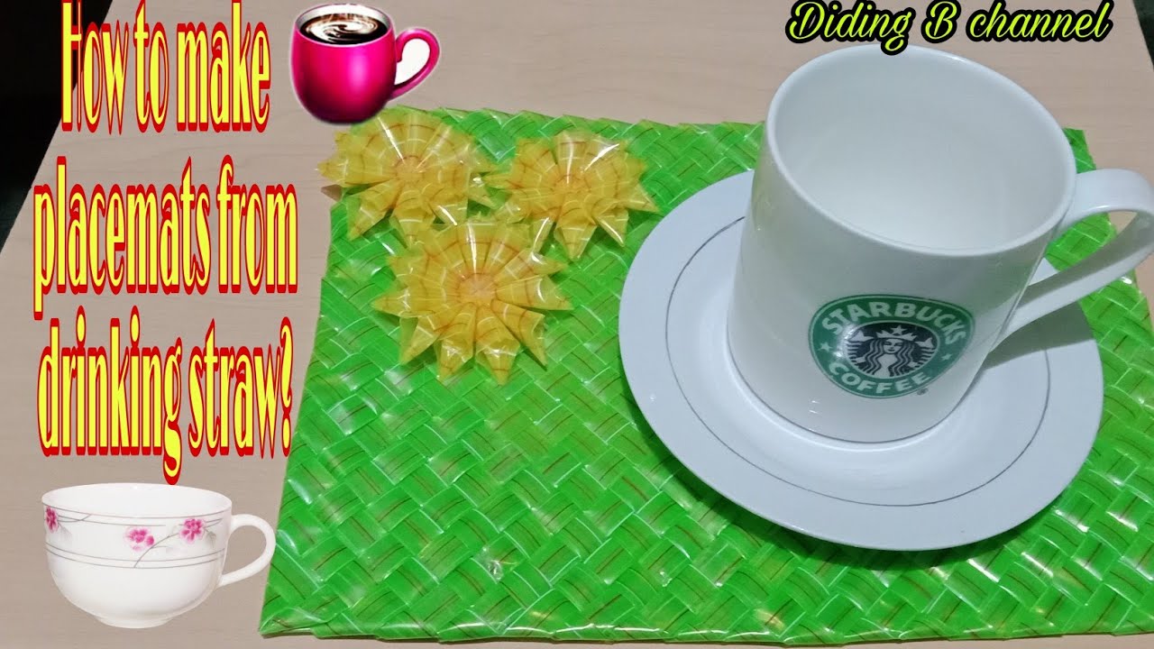 How to make placemats from drinking straw?#diycraftideas#dtrawmats#easycraft #handmade