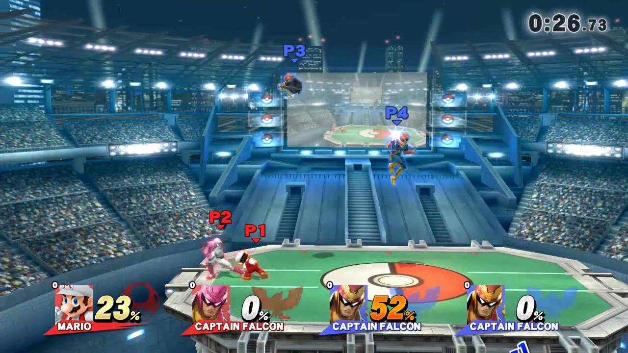 Smash Bros Wii U Mario and Falcon VS Showurmoves