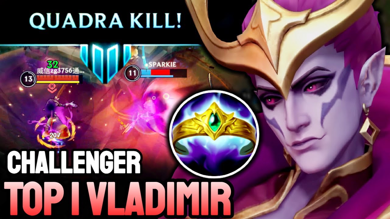 WILD RIFT VLADIMIR QUADRAKILL - TOP 1 VLADIMIR GAMEPLAY - CHALLENGER RANKED