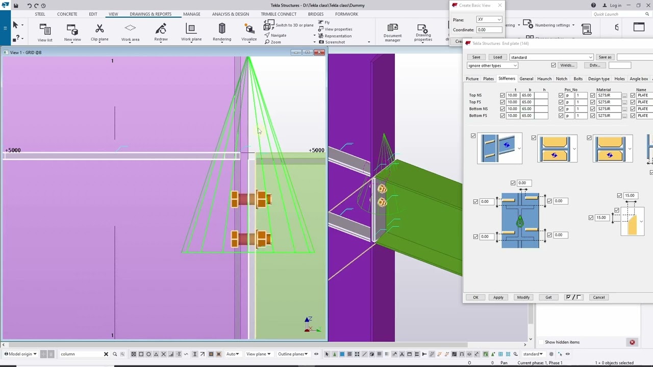 Column to Beam End plate connection in Tekla Structure / Steel Detailing /  Tekla Tamil Tutorial