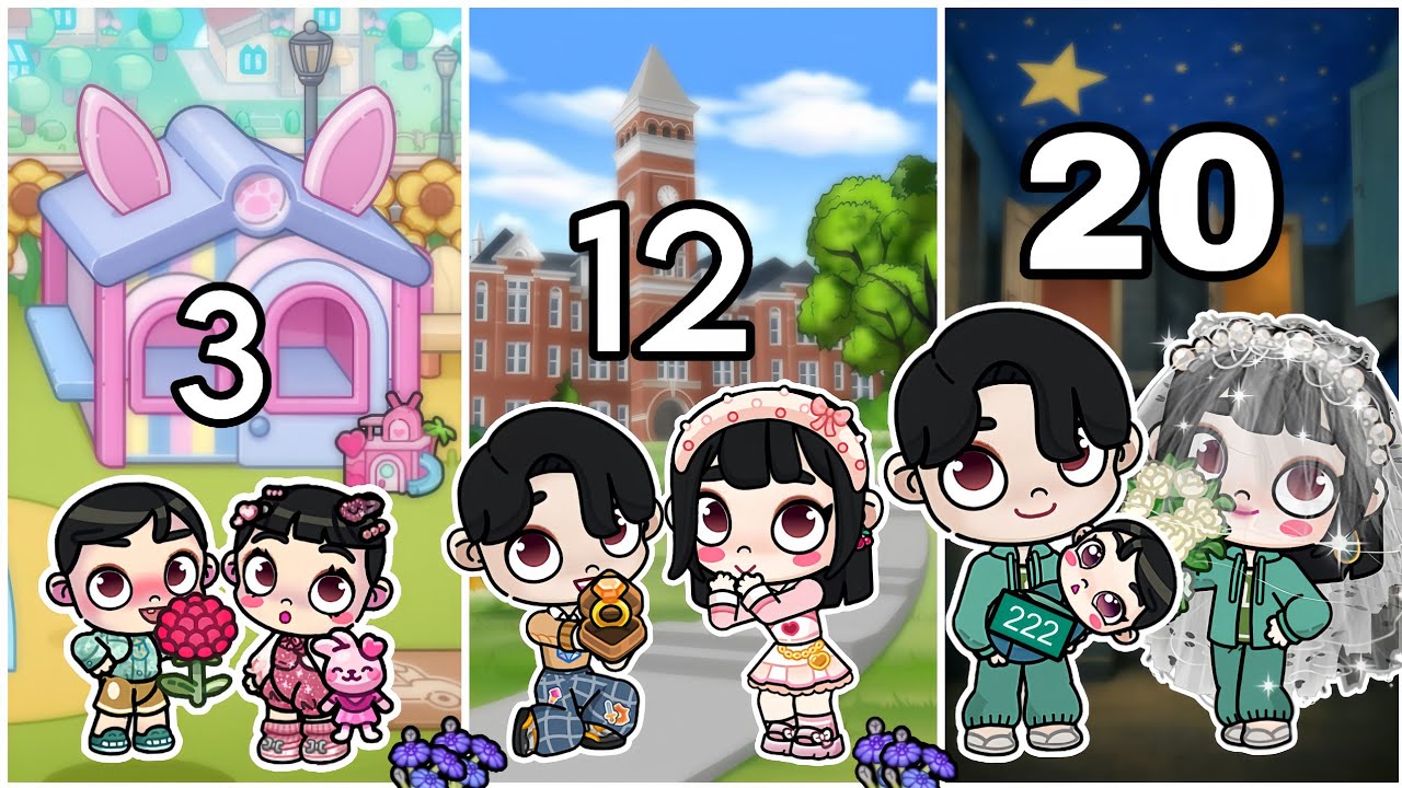 Squid game love story ❤️ Player 222 and Player 333 Growing up together ✨❤️ Avatar World