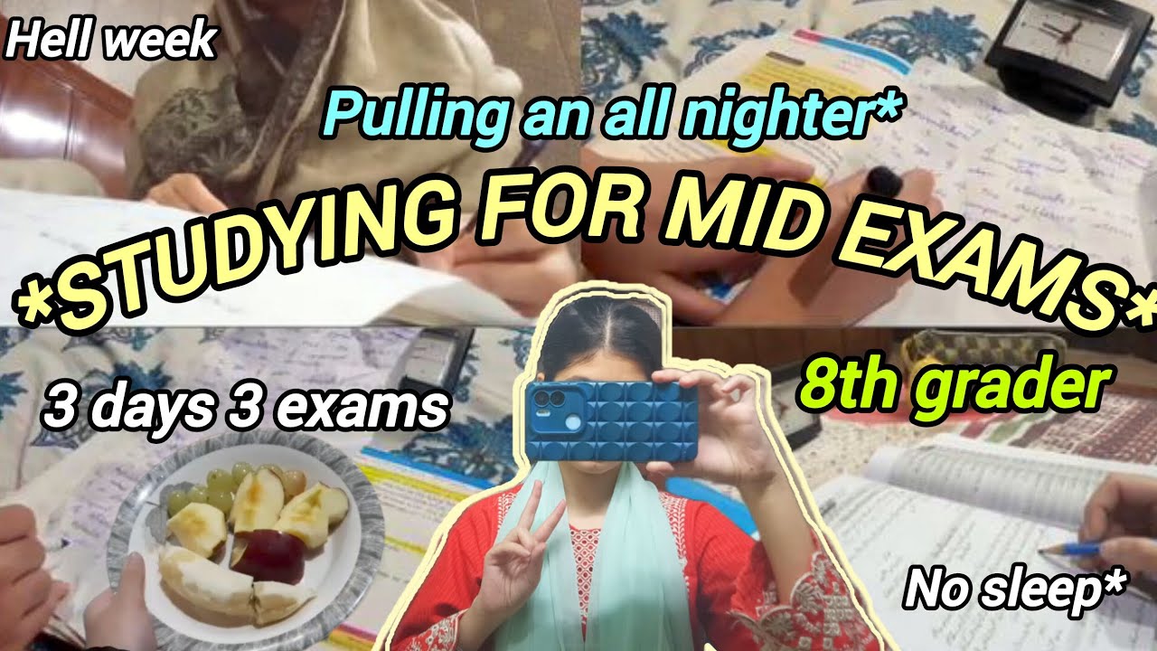 Study with me for Mid Term Exams (8th grade, *pulling an all nighter* )