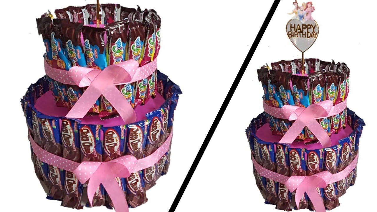 DIY 2 LAYER CANDY CAKE TOWER | BIRTHDAY GIFT TUTORIAL | Shara's DIY.