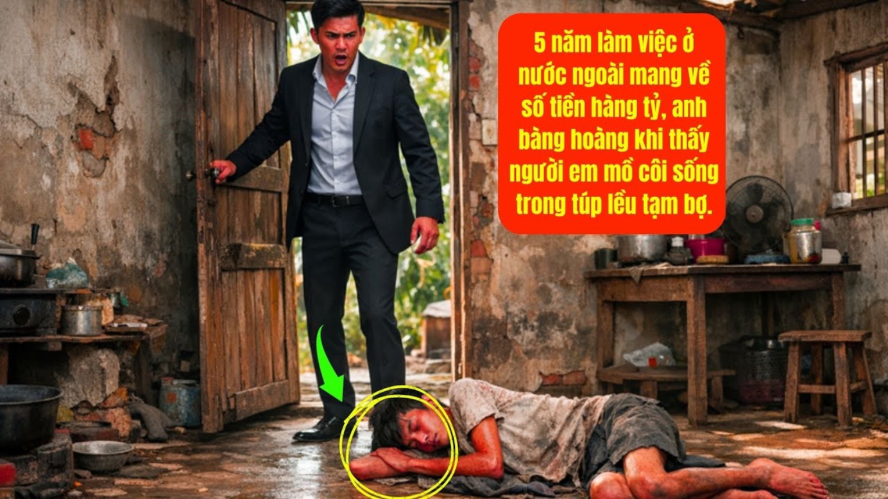 5 năm đi nước ngoài gửi về số tiền lớn, anh bàng hoàng khi thấy em trai sống trong túp lều tạm bợ