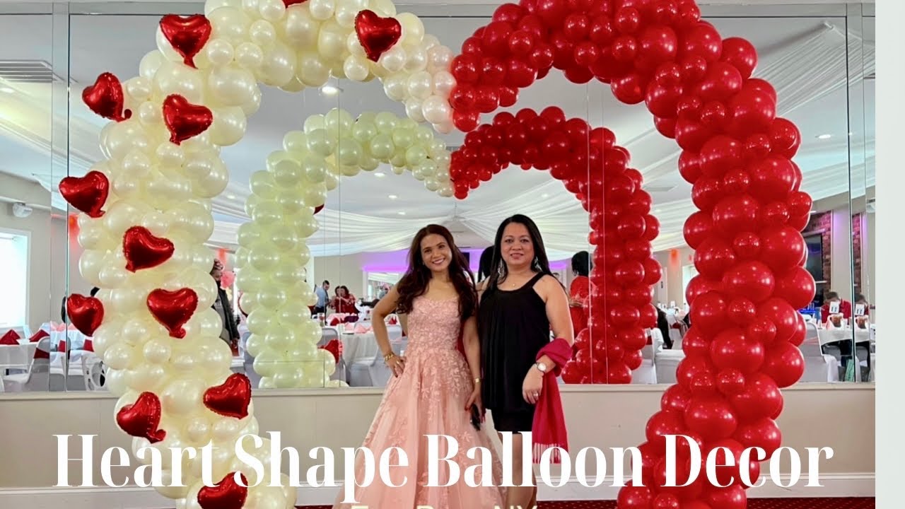 Big Heart Arch with balloons  (Valentines day balloon decoration)