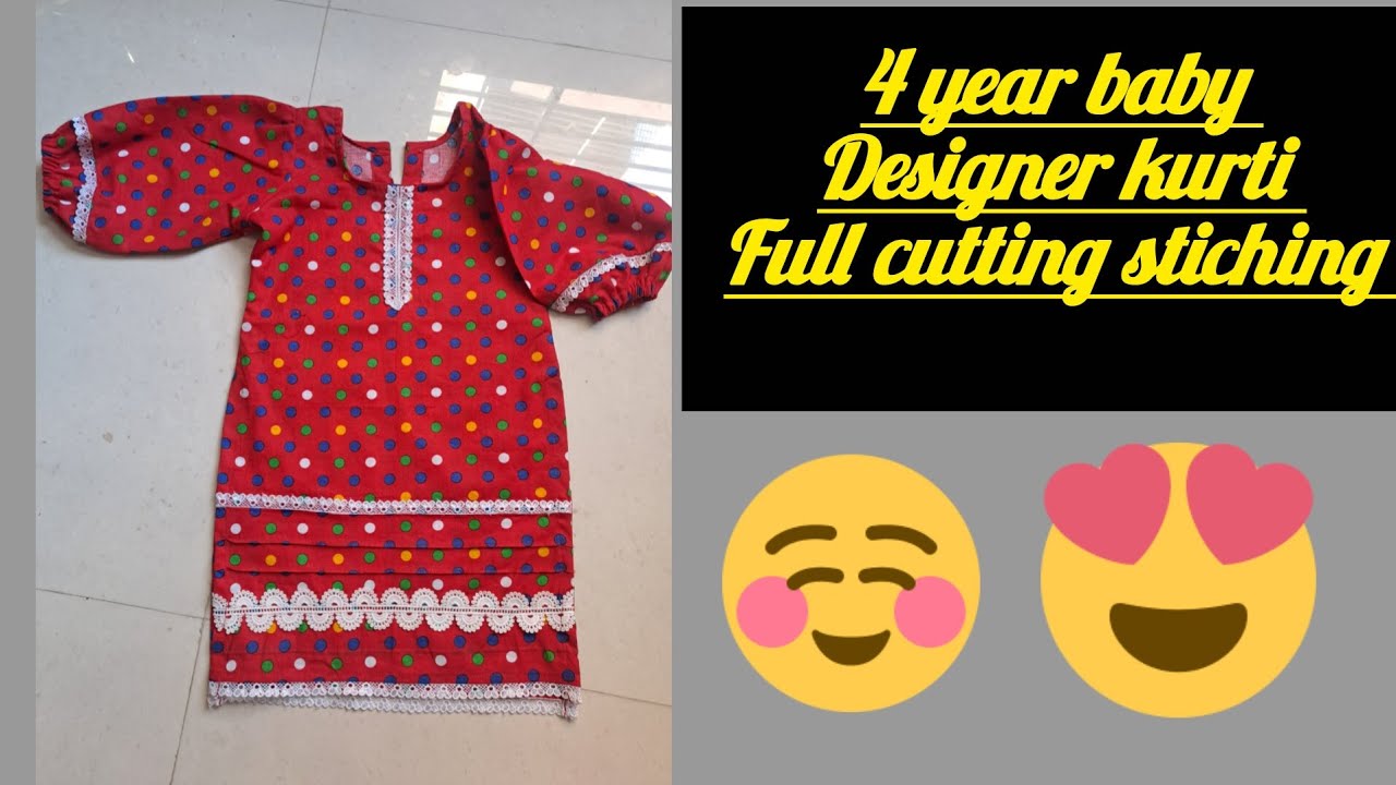 4 to 5 year girl.designer kurti full cutting stiching 
