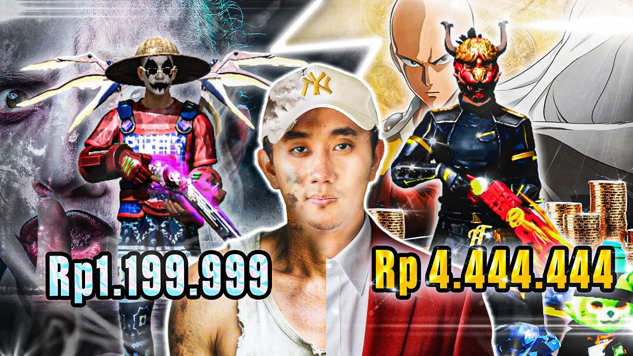AKUN FF KECE Rp. 1.000.000 VS Rp 4.000.000
