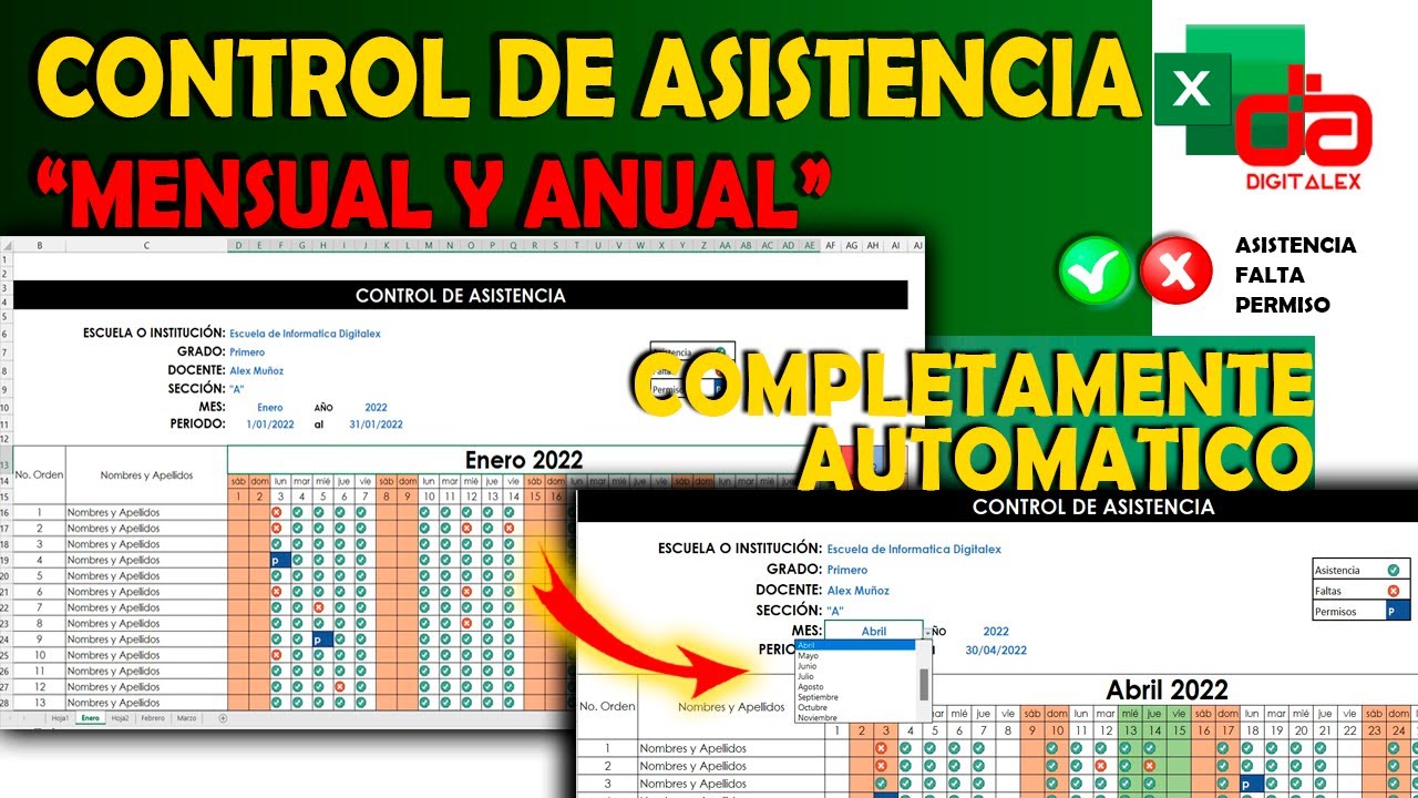 Como hacer un #registro de #Asistencia #Mensual y #Anual #Automatico