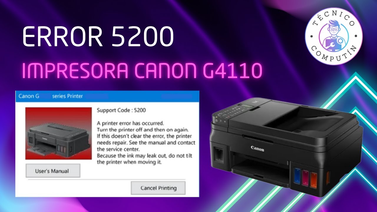 Error 5200 Canon G4110 - Limpieza de Cabezales